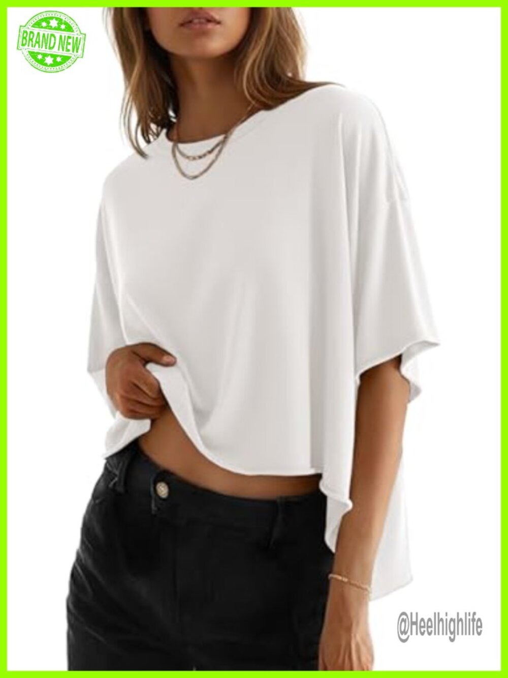 Women's Oversized Crew Neck Short Sleeve Casual T-Shirt
